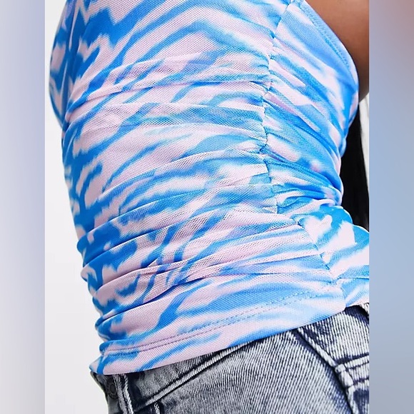 ASYOU Mesh Ruched Halter Corset Top - Picture 4 of 6